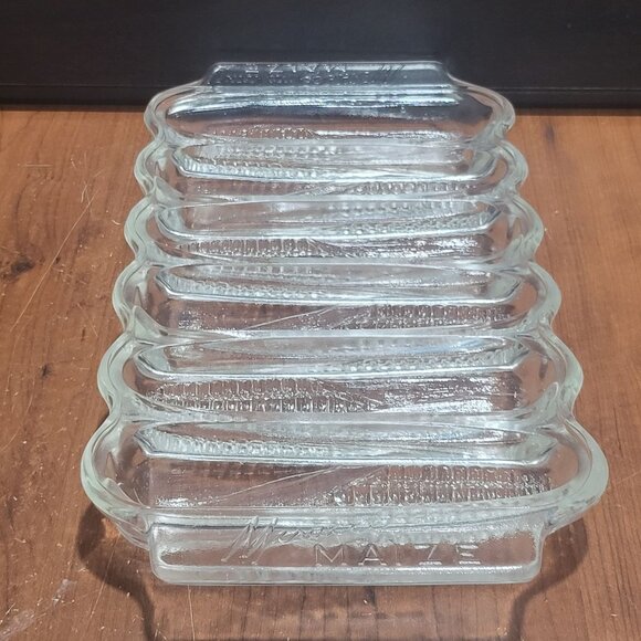Miracle Maize Clear Glass Corn Bread Baking Dish Corn Cob Design - Picture 7 of 13
